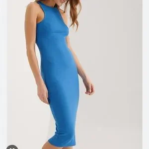 Dresses | Nakd Fashion Womens Blue Recycled Sleeveless Ribbed Midi Dress |  Poshmark